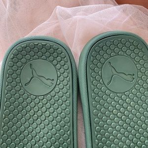 green and rose gold pumas